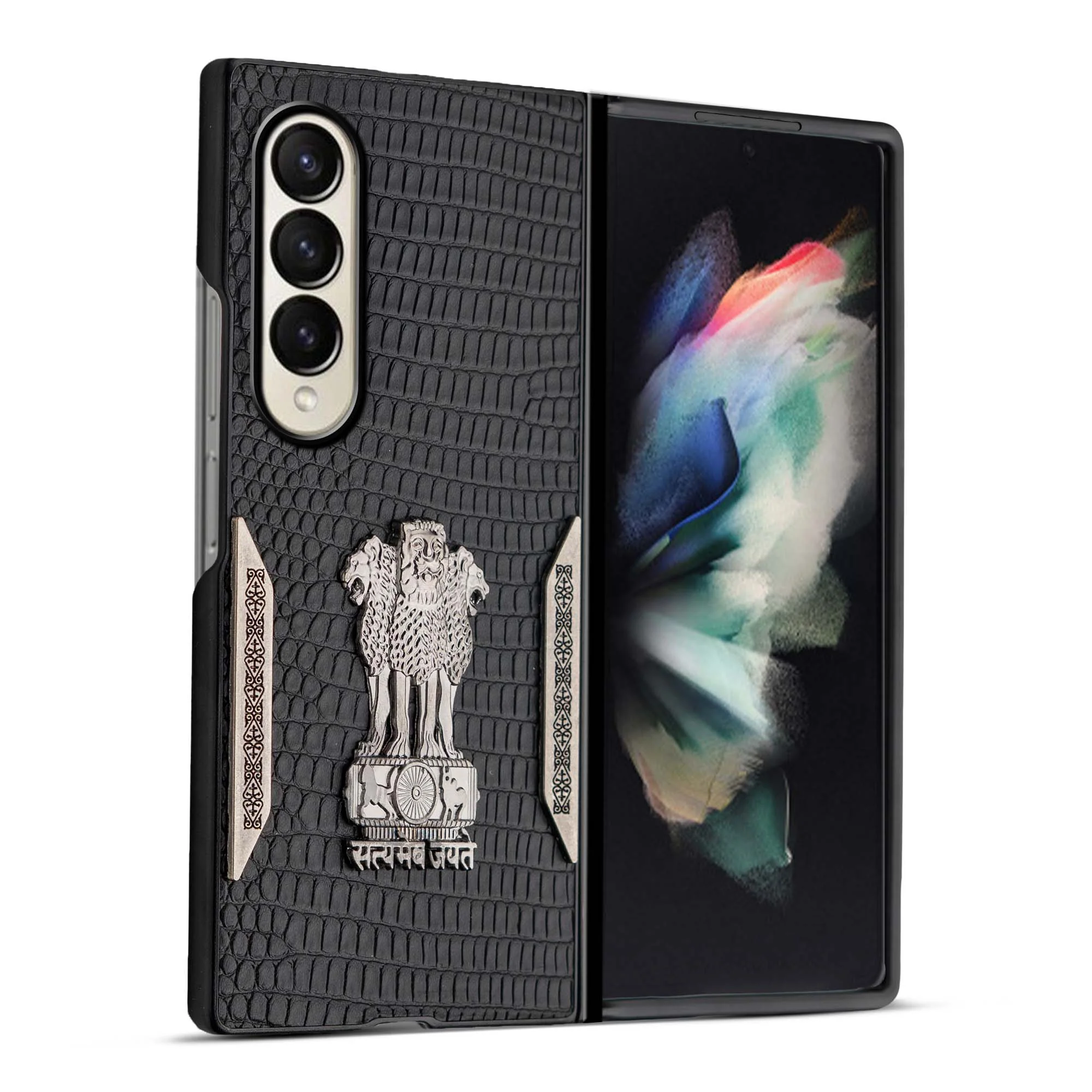 Designer Back Case Inspired by Satyamev Jayate, Textured Surface & Soft Inner Fabric for Samsung Z Fold 3 - Image 18