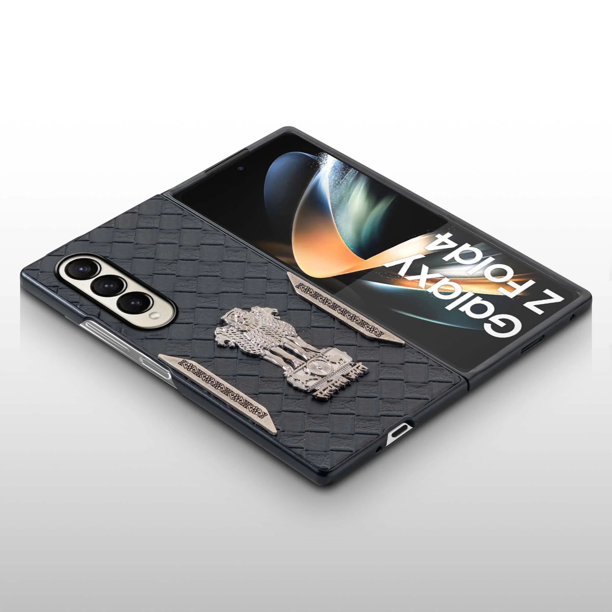 Designer Back Case Inspired by Satyamev Jayate, Textured Surface & Soft Inner Fabric for Samsung Z Fold 4 - Image 7