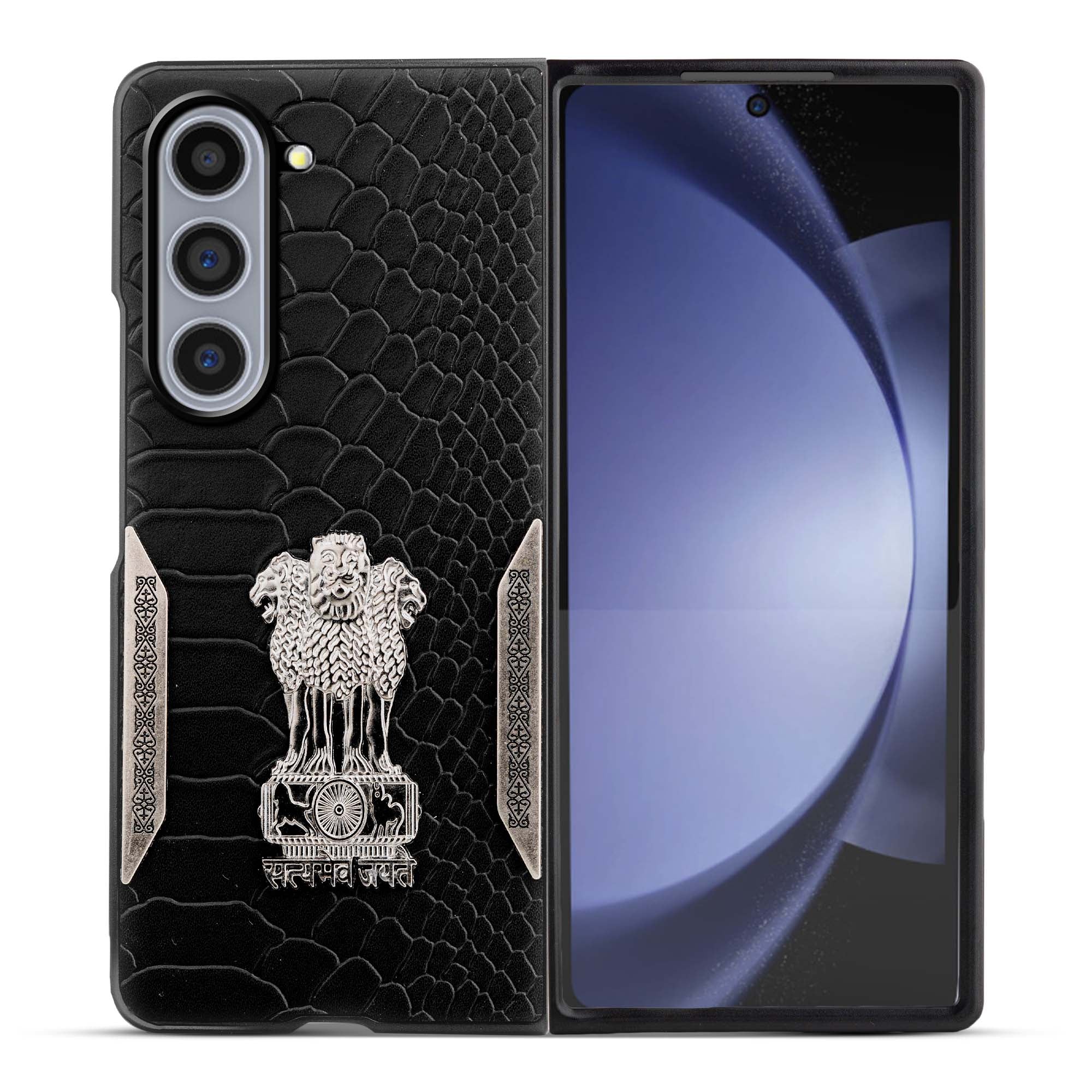 Designer Back Case Inspired by Satyamev Jayate, Textured Surface & Soft Inner Fabric for Samsung Z Fold 5 - Image 5