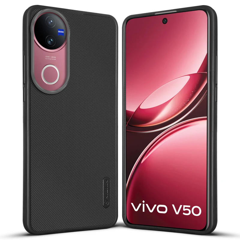 Dotted Silicon With Matt Ring Camera Protection Back Case Cover for Vivo V50 5G