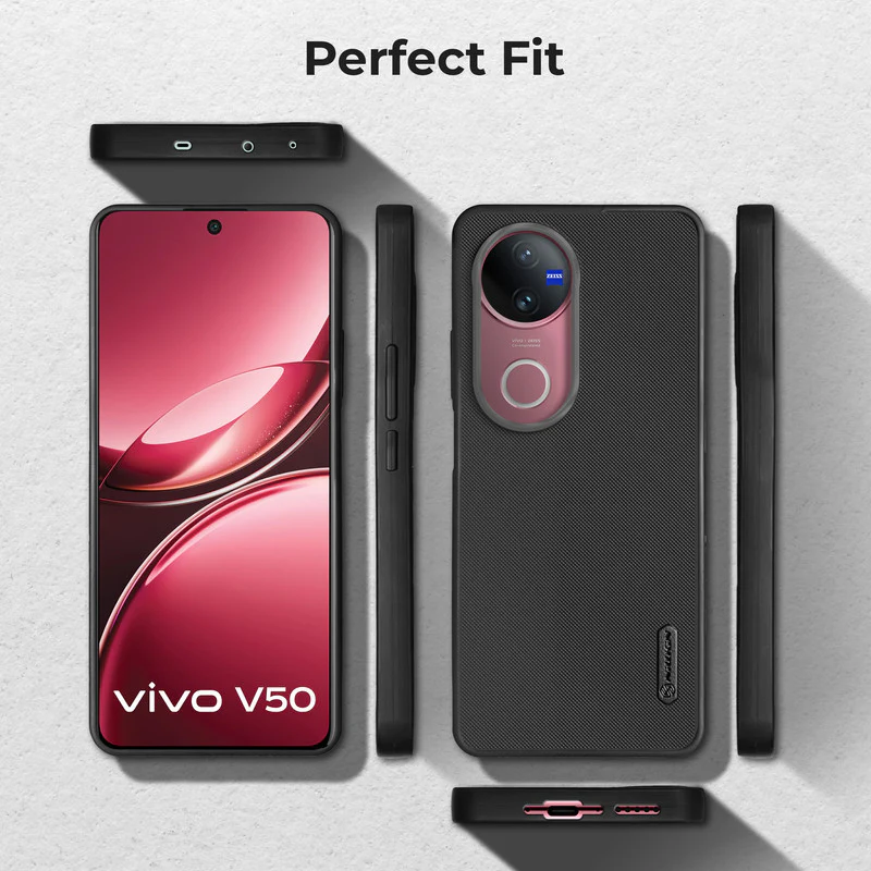 Dotted Silicon With Matt Ring Camera Protection Back Case Cover for Vivo V50 5G - Image 5