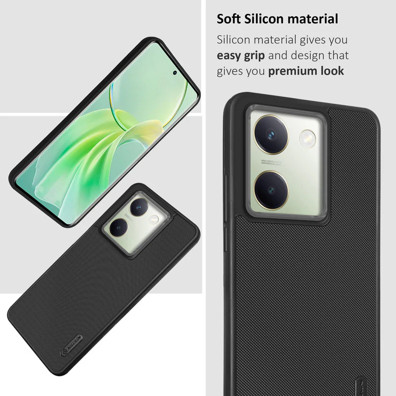 Dotted Silicon With Matt Ring Camera Protection Back Case Cover for Vivo Y300 Plus 5G - Image 6
