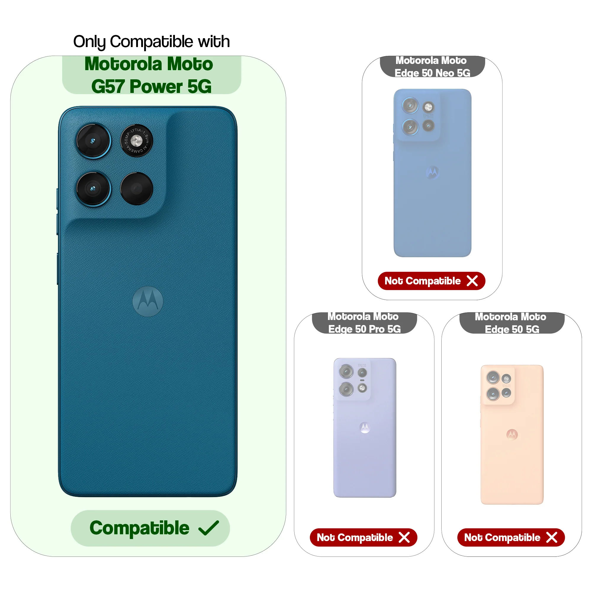 Dual Layer Shockproof Back Cover with 360° Rotatable Ring Grip & Impact Resistant Frame for Motorola G57 Power 5G - Image 30