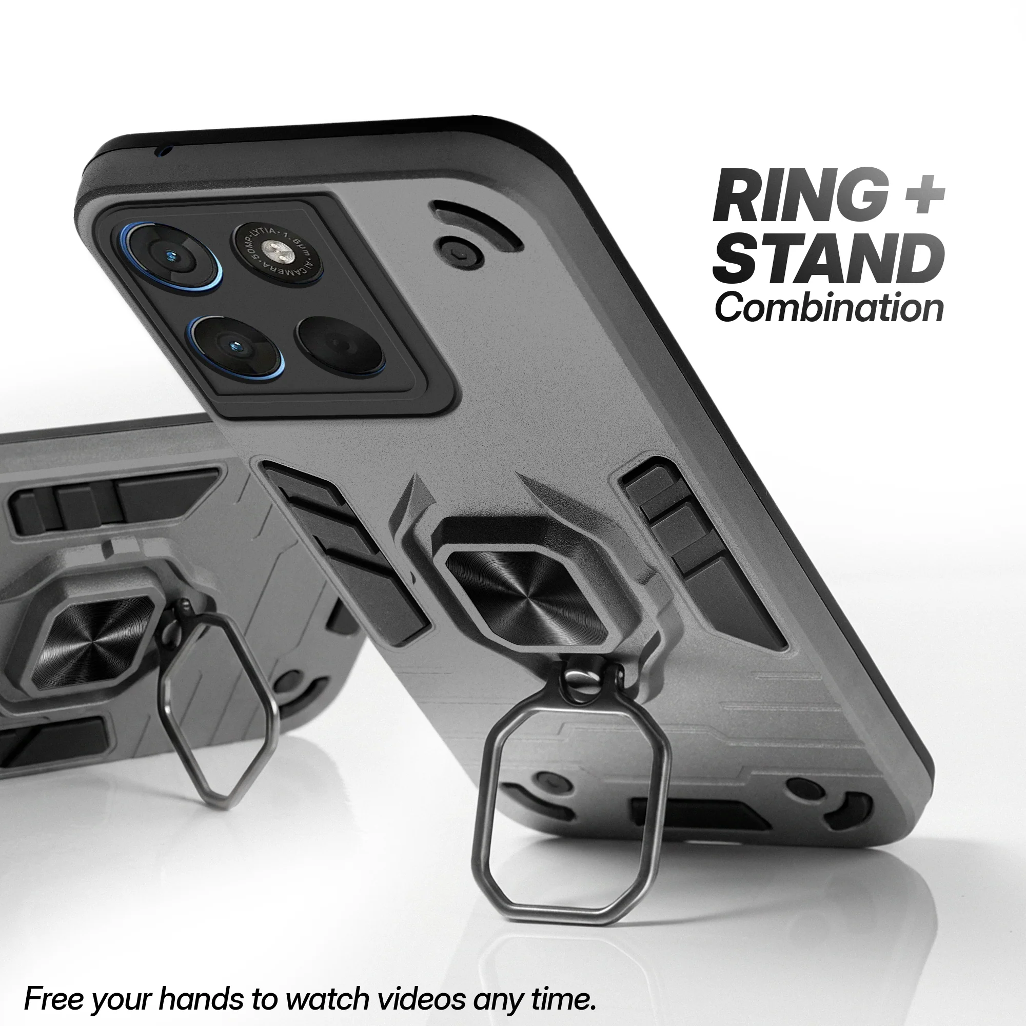 Dual Layer Shockproof Back Cover with 360° Rotatable Ring Grip & Impact Resistant Frame for Motorola G57 Power 5G - Image 31