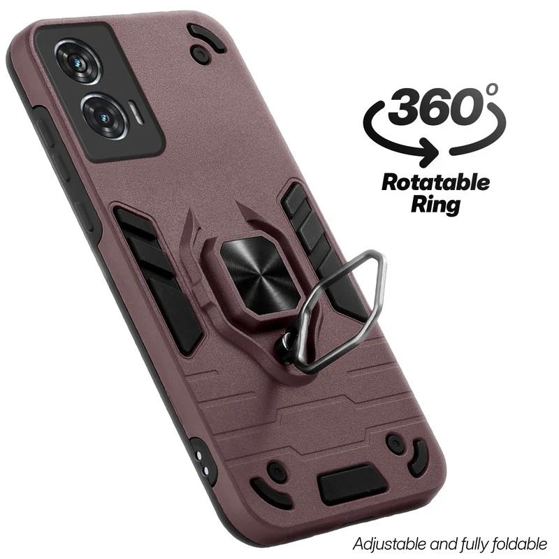 Dual Layer Shockproof Back Cover with 360° Rotatable Ring Grip & Impact Resistant Frame for Motorola Moto G96 5G - Image 15