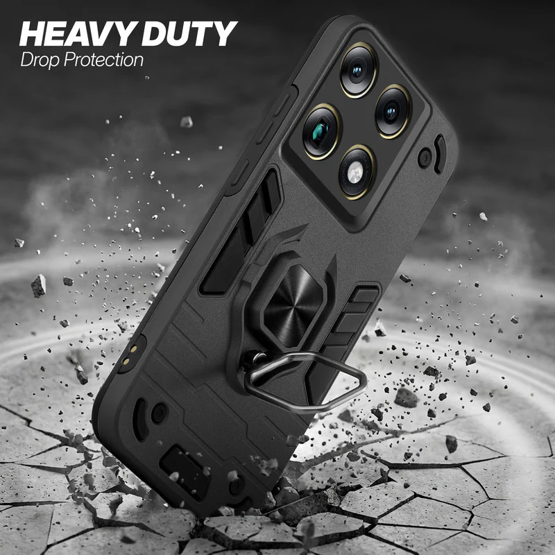 Dual Layer Shockproof Back Cover with 360° Rotatable Ring Grip & Impact Resistant Frame for Motorola Signature - Image 4