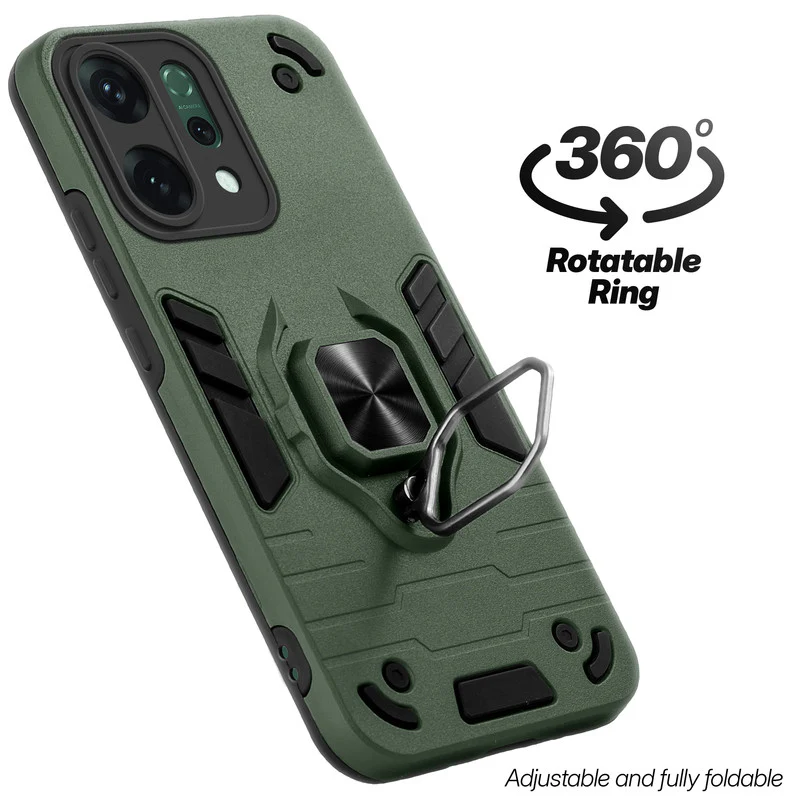 Dual Layer Shockproof Back Cover with 360° Rotatable Ring Grip & Impact Resistant Frame for Oppo Reno 14 5G - Image 15