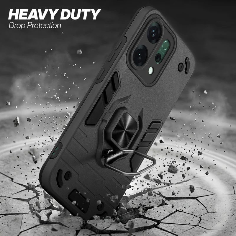 Dual Layer Shockproof Back Cover with 360° Rotatable Ring Grip & Impact Resistant Frame for Oppo Reno 14 5G - Image 25