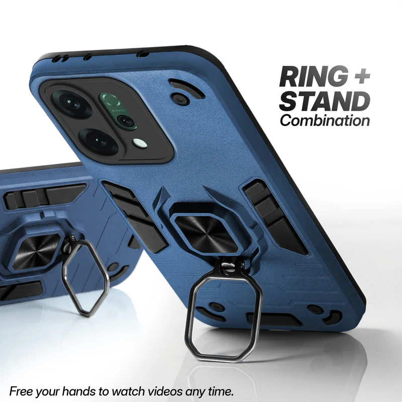 Dual Layer Shockproof Back Cover with 360° Rotatable Ring Grip & Impact Resistant Frame for Oppo Reno 14 5G - Image 3
