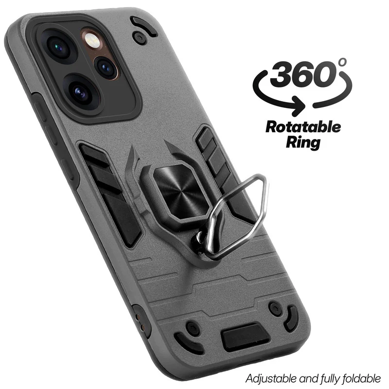 Dual Layer Shockproof Back Cover with 360° Rotatable Ring Grip & Impact Resistant Frame for Oppo Reno 15 Pro 5G - Image 29