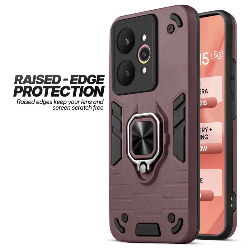 Dual Layer Shockproof Back Cover with 360° Rotatable Ring Grip & Impact Resistant Frame for Realme 15 5G - Image 14
