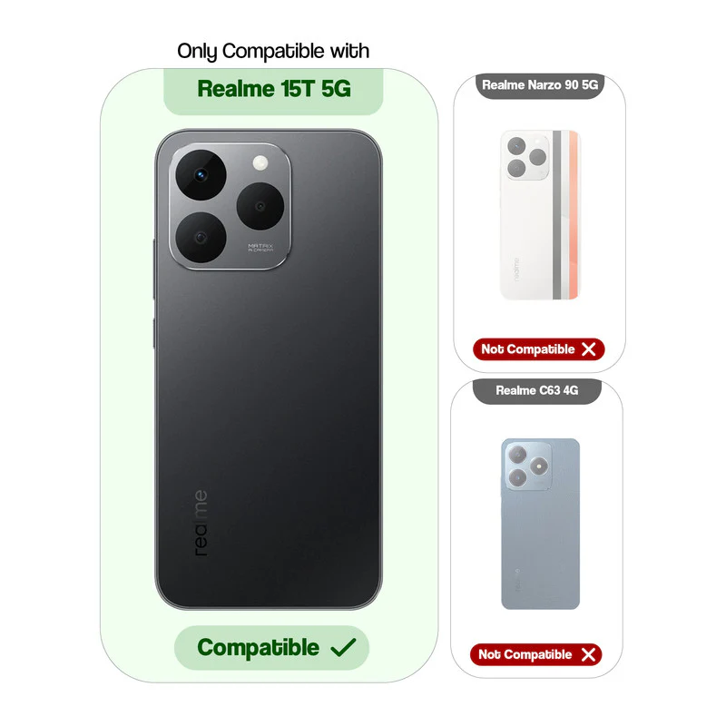 Dual Layer Shockproof Back Cover with 360° Rotatable Ring Grip & Impact Resistant Frame for Realme 15T 5G - Image 2