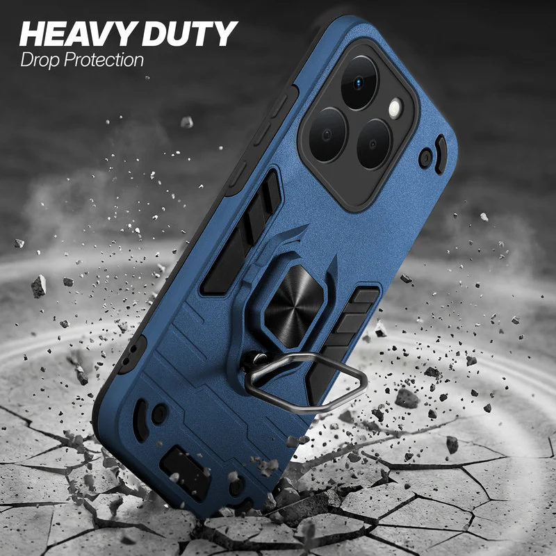 Dual Layer Shockproof Back Cover with 360° Rotatable Ring Grip & Impact Resistant Frame for Realme 15T 5G - Image 4