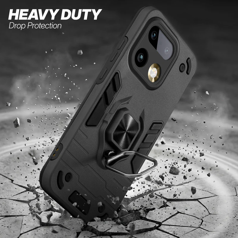 Dual Layer Shockproof Back Cover with 360° Rotatable Ring Grip & Impact Resistant Frame for Realme 16 Pro Plus 5G - Image 4