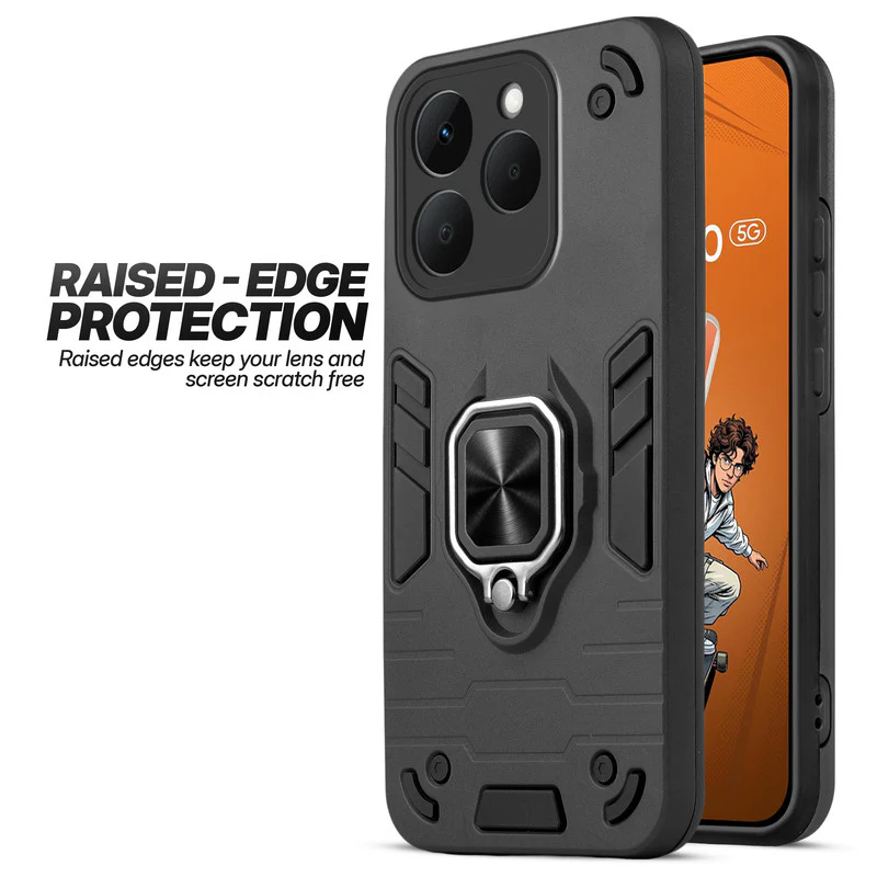 Dual Layer Shockproof Back Cover with 360° Rotatable Ring Grip & Impact Resistant Frame for Realme Narzo 90 5G - Image 28