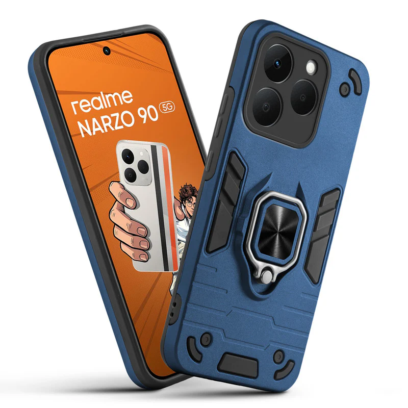 Dual Layer Shockproof Back Cover with 360° Rotatable Ring Grip & Impact Resistant Frame for Realme Narzo 90 5G - Image 6