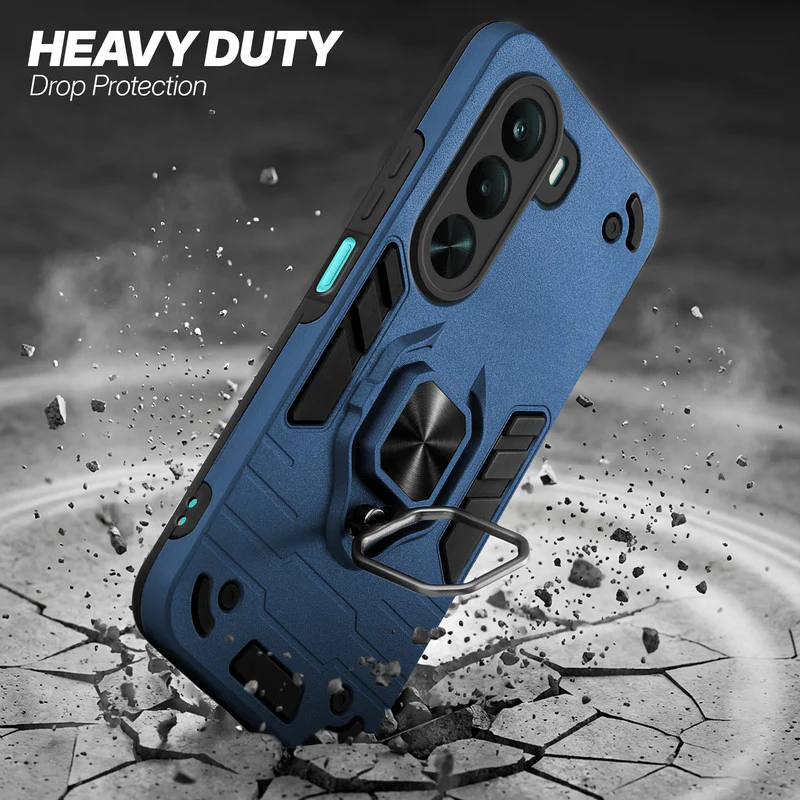Dual Layer Shockproof Back Cover with 360° Rotatable Ring Grip & Impact Resistant Frame for Realme P4x 5G - Image 4