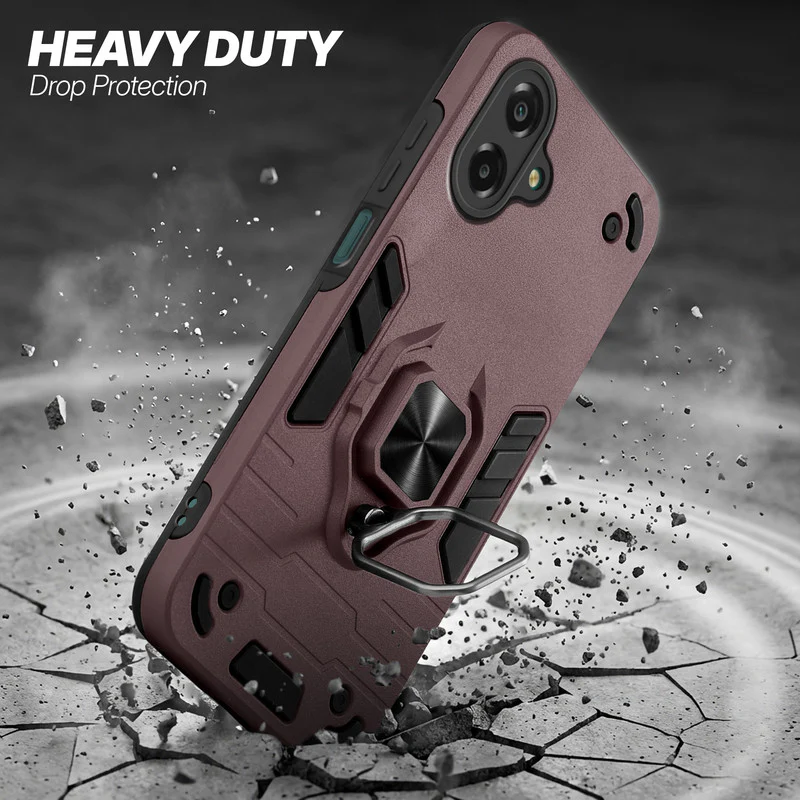 Dual Layer Shockproof Back Cover with 360° Rotatable Ring Grip & Impact Resistant Frame for Samsung F07 - Image 11