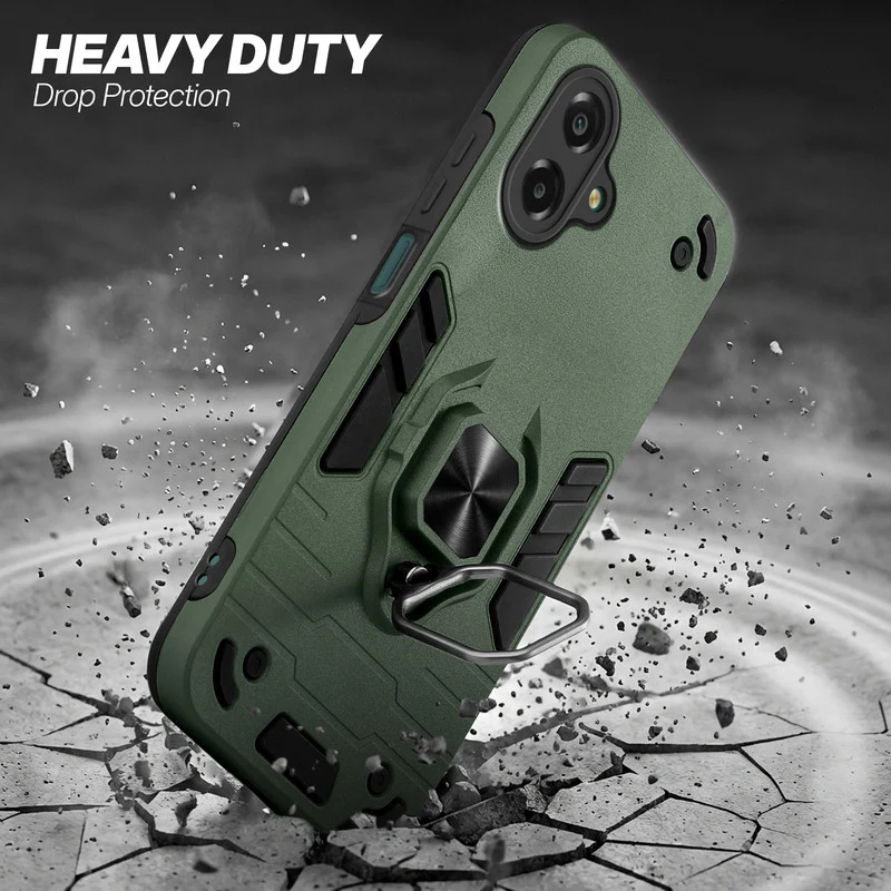 Dual Layer Shockproof Back Cover with 360° Rotatable Ring Grip & Impact Resistant Frame for Samsung F07 - Image 18