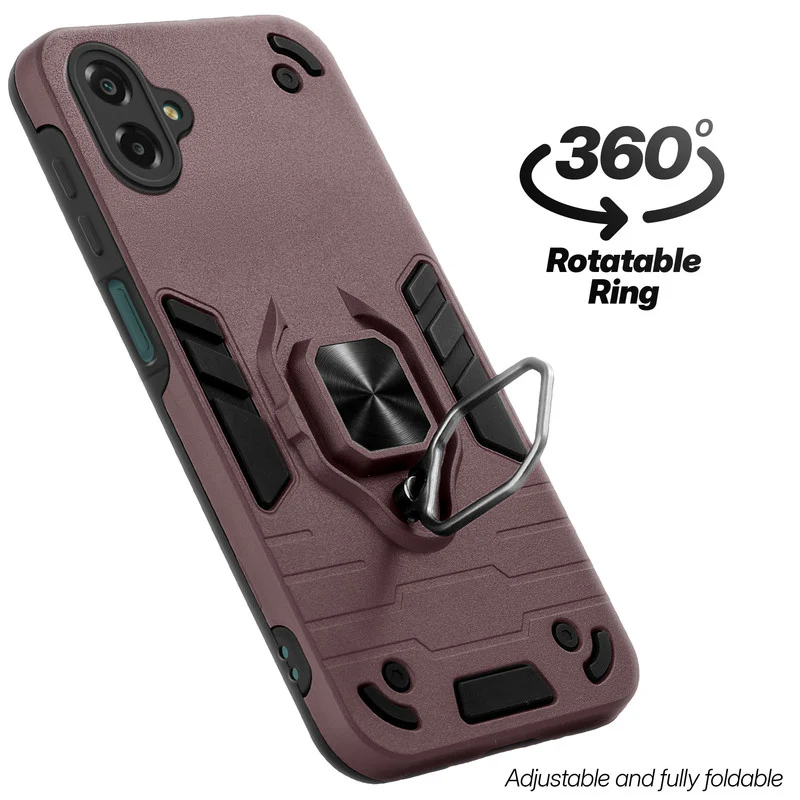 Dual Layer Shockproof Back Cover with 360° Rotatable Ring Grip & Impact Resistant Frame for Samsung F07 - Image 8