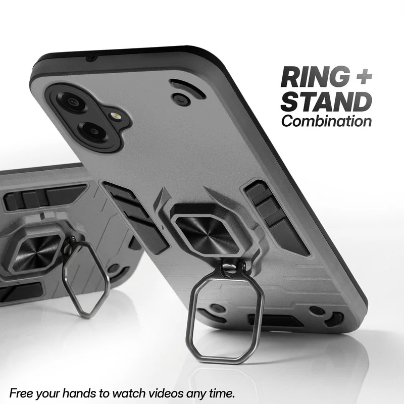 Dual Layer Shockproof Back Cover with 360° Rotatable Ring Grip & Impact Resistant Frame for Samsung M07 - Image 31