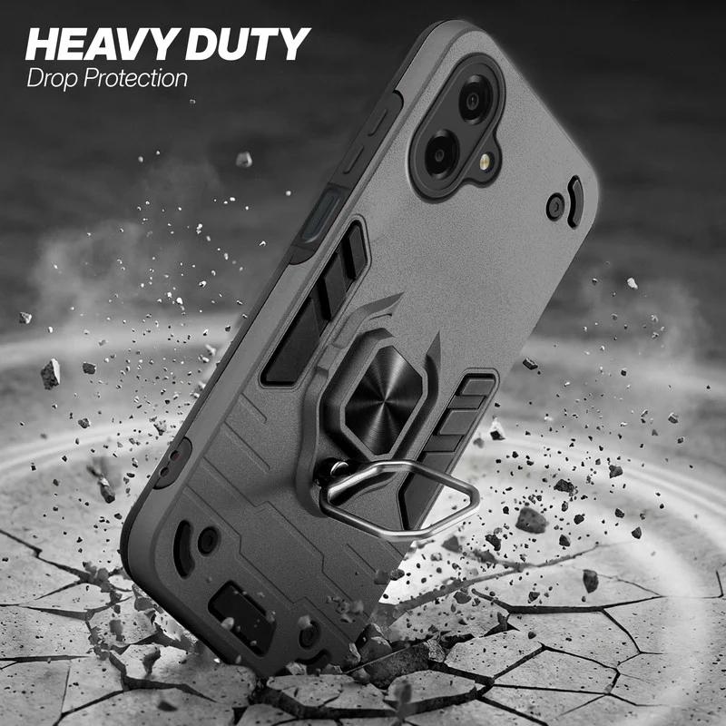 Dual Layer Shockproof Back Cover with 360° Rotatable Ring Grip & Impact Resistant Frame for Samsung M07 - Image 32