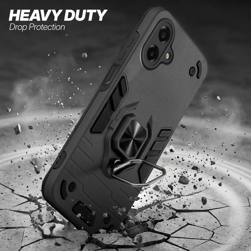 Dual Layer Shockproof Back Cover with 360° Rotatable Ring Grip & Impact Resistant Frame for Samsung M07 - Image 4
