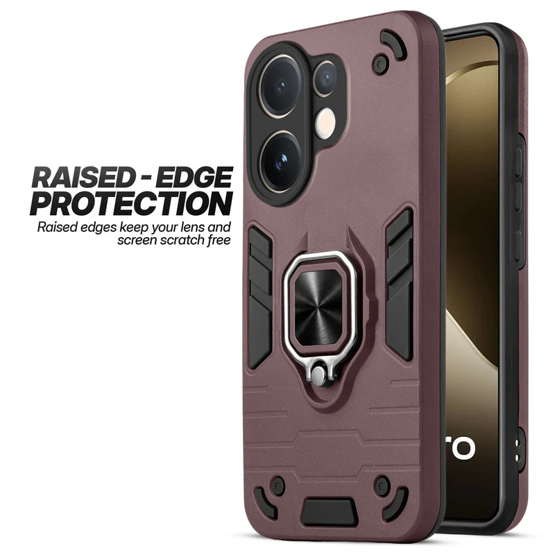 Dual Layer Shockproof Back Cover with 360° Rotatable Ring Grip & Impact Resistant Frame for Vivo T4 Pro 5G - Image 14