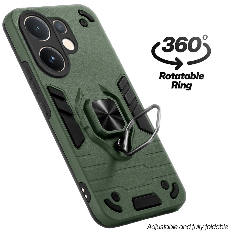 Dual Layer Shockproof Back Cover with 360° Rotatable Ring Grip & Impact Resistant Frame for Vivo T4 Pro 5G - Image 15