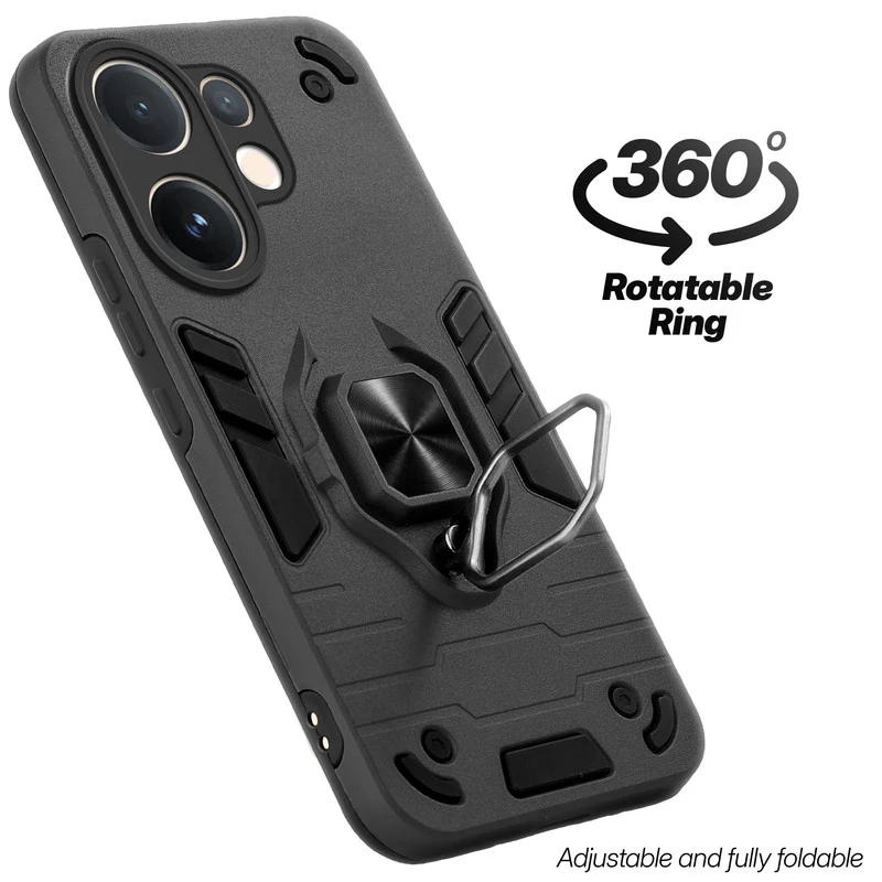 Dual Layer Shockproof Back Cover with 360° Rotatable Ring Grip & Impact Resistant Frame for Vivo T4 Pro 5G - Image 22