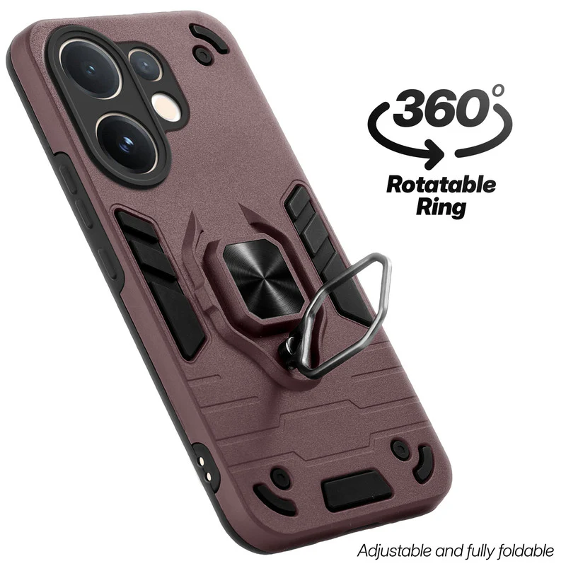 Dual Layer Shockproof Back Cover with 360° Rotatable Ring Grip & Impact Resistant Frame for Vivo T4 Pro 5G - Image 8