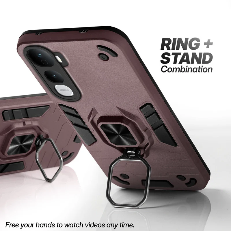 Dual Layer Shockproof Back Cover with 360° Rotatable Ring Grip & Impact Resistant Frame for Vivo Y400 5G - Image 10