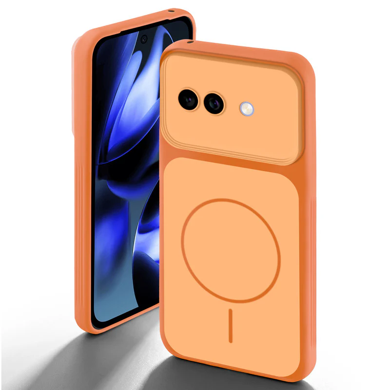 Dual Tone Silicone Back Cover Case With Metal Like Buttons For Google Pixel 9A 5G