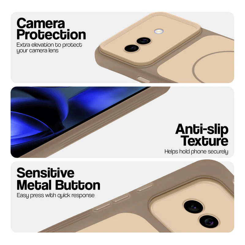 Dual Tone Silicone Back Cover Case With Metal Like Buttons For Google Pixel 9A 5G - Image 18