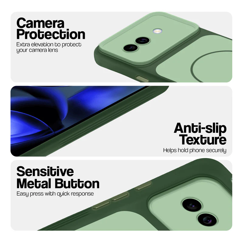 Dual Tone Silicone Back Cover Case With Metal Like Buttons For Google Pixel 9A 5G - Image 23