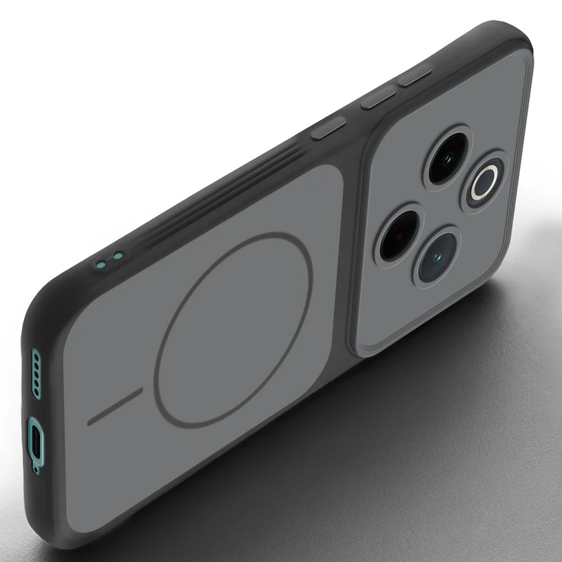 Dual Tone Silicone Back Cover Case With Metal Like Buttons For iQOO Z10 5G - Image 10