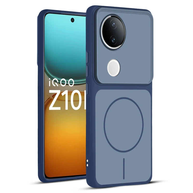 Dual Tone Silicone Back Cover Case With Metal Like Buttons For iQOO Z10R 5G - Image 16