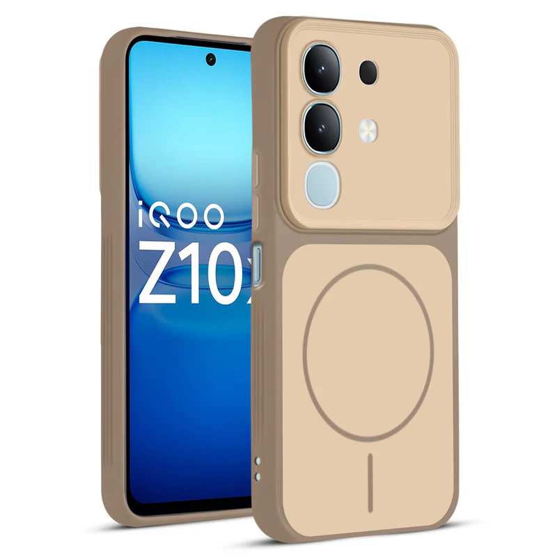 Dual Tone Silicone Back Cover Case With Metal Like Buttons For iQOO Z10x 5G - Image 21