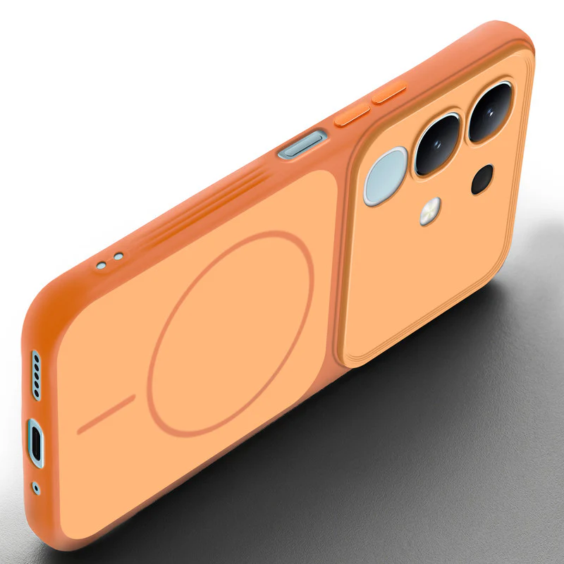 Dual Tone Silicone Back Cover Case With Metal Like Buttons For iQOO Z10x 5G - Image 5