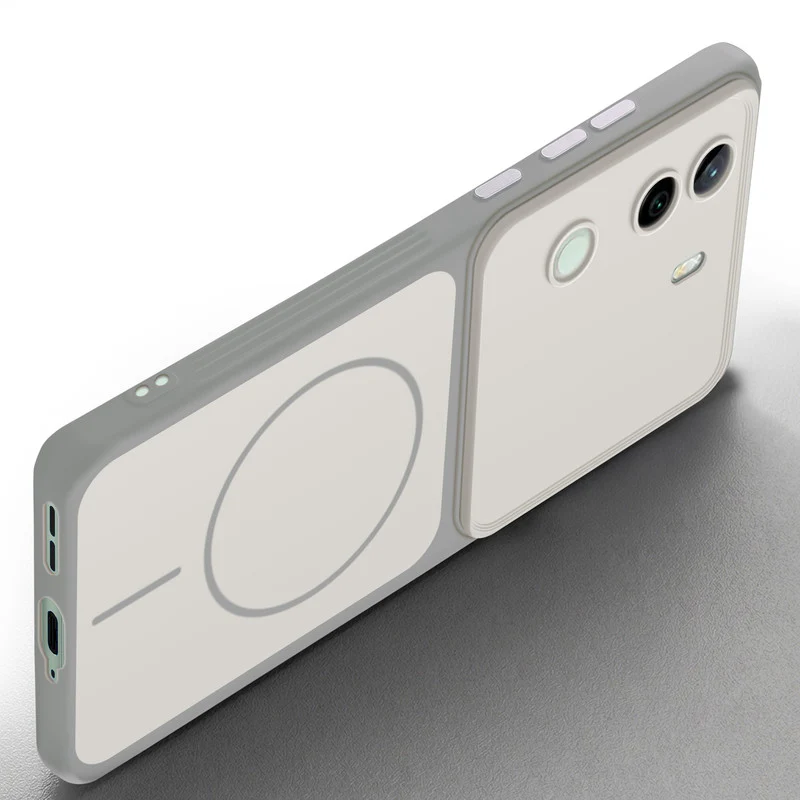 Dual Tone Silicone Back Cover Case With Metal Like Buttons For iQOO Z9s 5G - Image 30