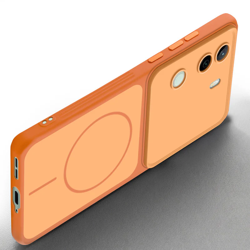 Dual Tone Silicone Back Cover Case With Metal Like Buttons For iQOO Z9s 5G - Image 5