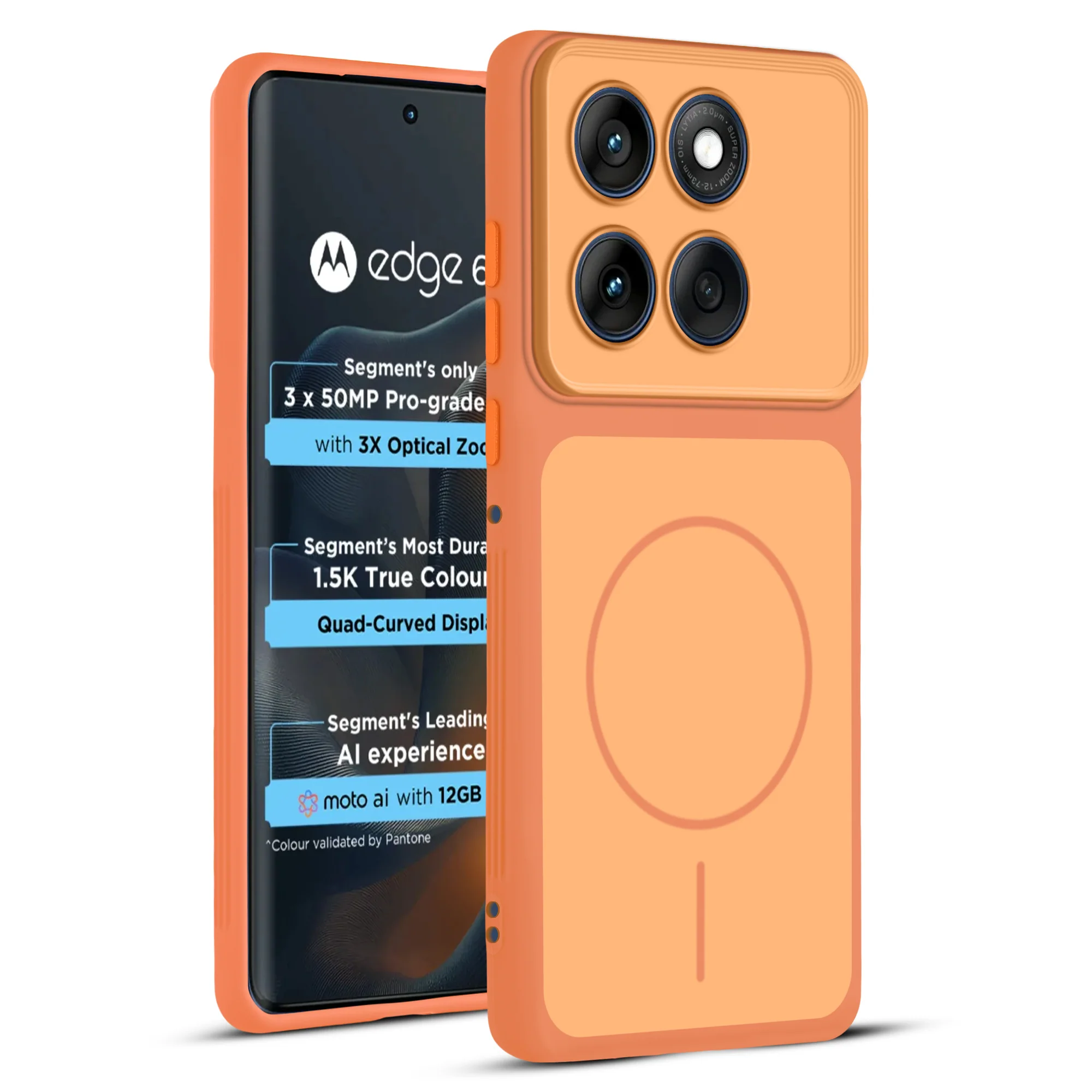 Dual Tone Silicone Back Cover Case With Metal Like Buttons For Motorola Moto Edge 60 5G - Image 6