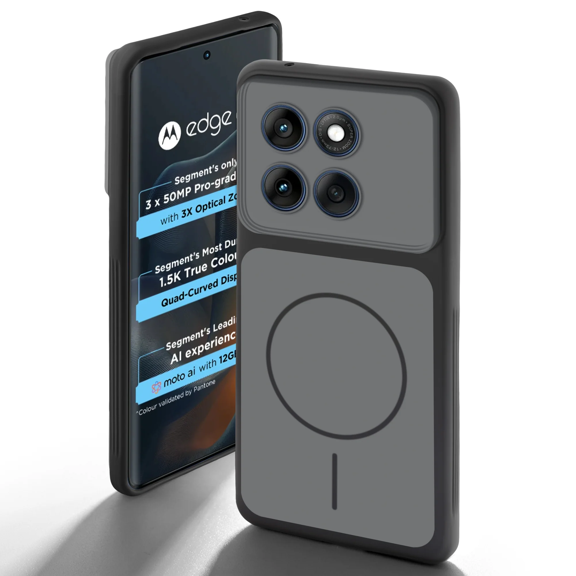 Dual Tone Silicone Back Cover Case With Metal Like Buttons For Motorola Moto Edge 60 5G - Image 7