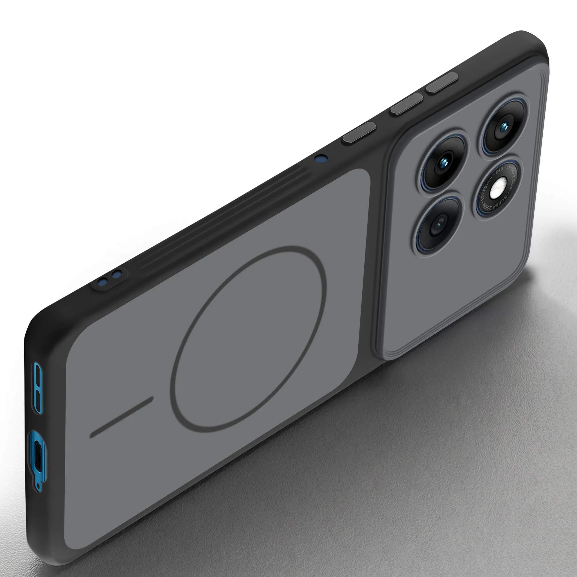 Dual Tone Silicone Back Cover Case With Metal Like Buttons For Motorola Moto Edge 60 Fusion 5G - Image 10