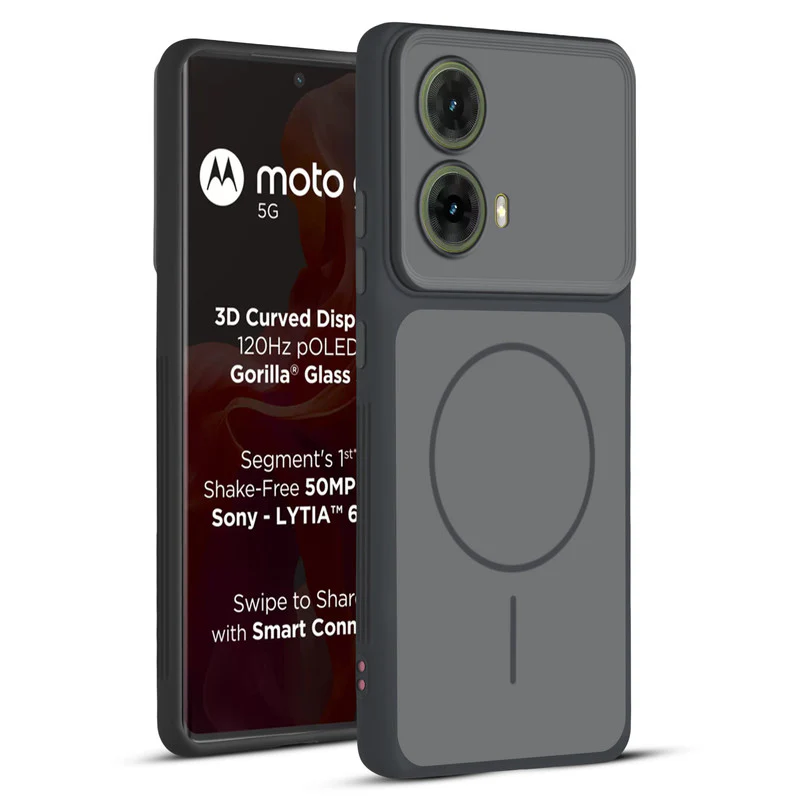 Dual Tone Silicone Back Cover Case With Metal Like Buttons For Motorola Moto G85 5G - Image 11
