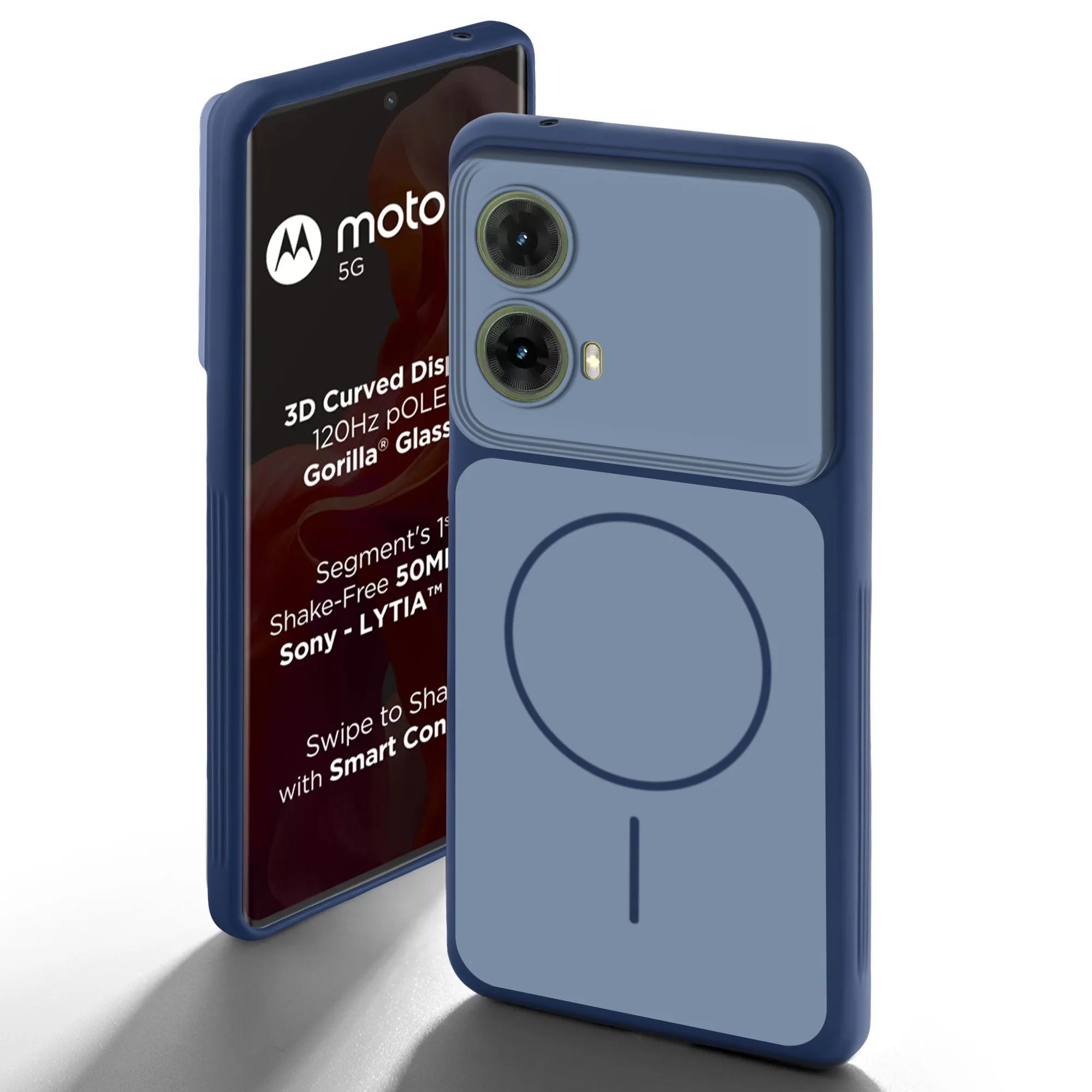 Dual Tone Silicone Back Cover Case With Metal Like Buttons For Motorola Moto G85 5G - Image 12