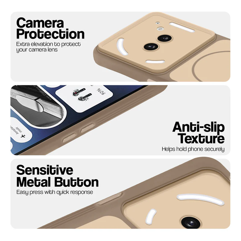 Dual Tone Silicone Back Cover Case With Metal Like Buttons For Nothing Phone 2A - Image 18