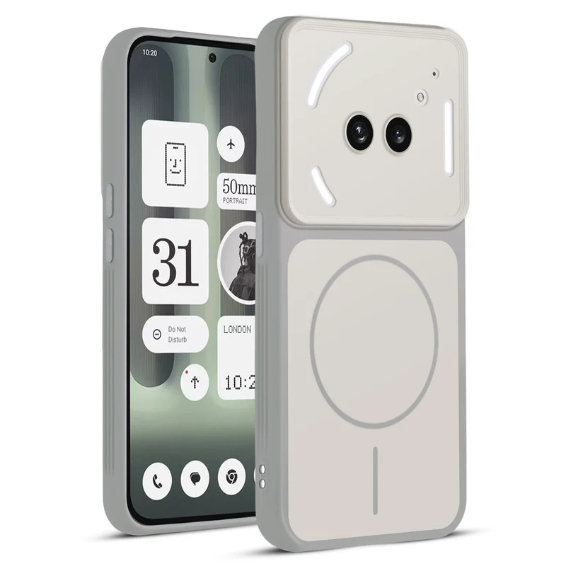 Dual Tone Silicone Back Cover Case With Metal Like Buttons For Nothing Phone 2A Plus - Image 31