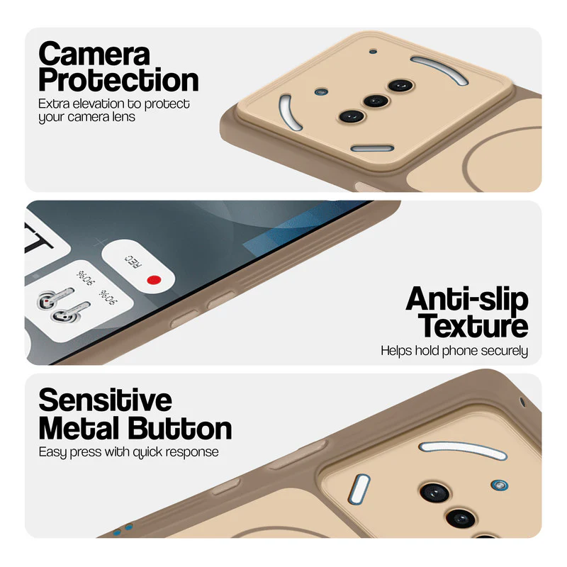 Dual Tone Silicone Back Cover Case With Metal Like Buttons For Nothing Phone 3A 5G - Image 18