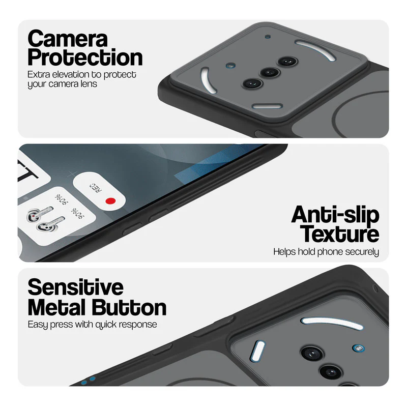 Dual Tone Silicone Back Cover Case With Metal Like Buttons For Nothing Phone 3A 5G - Image 8
